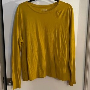 Mustard Basic Long Sleeve Top